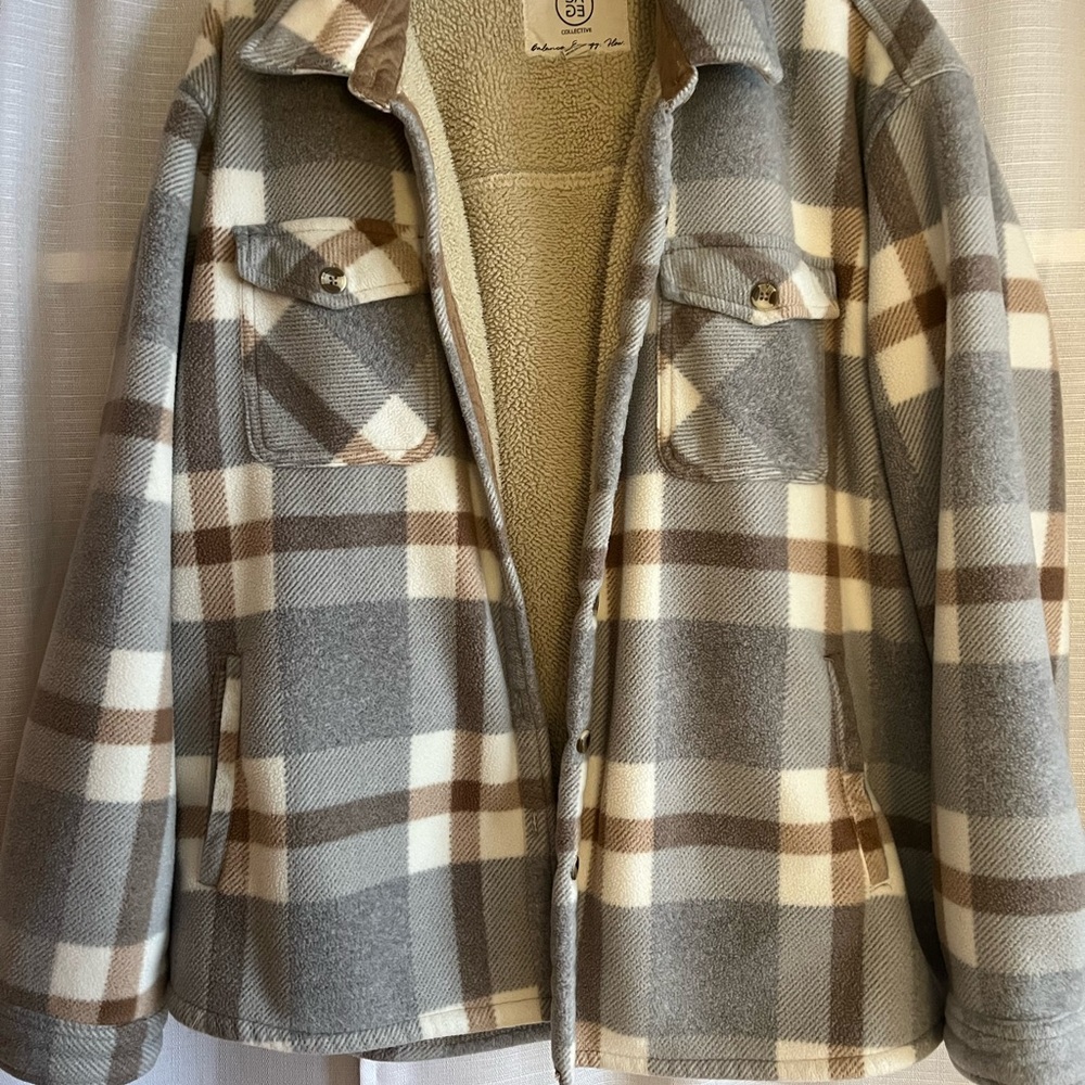Plaid Sherpa-Lined Jacket